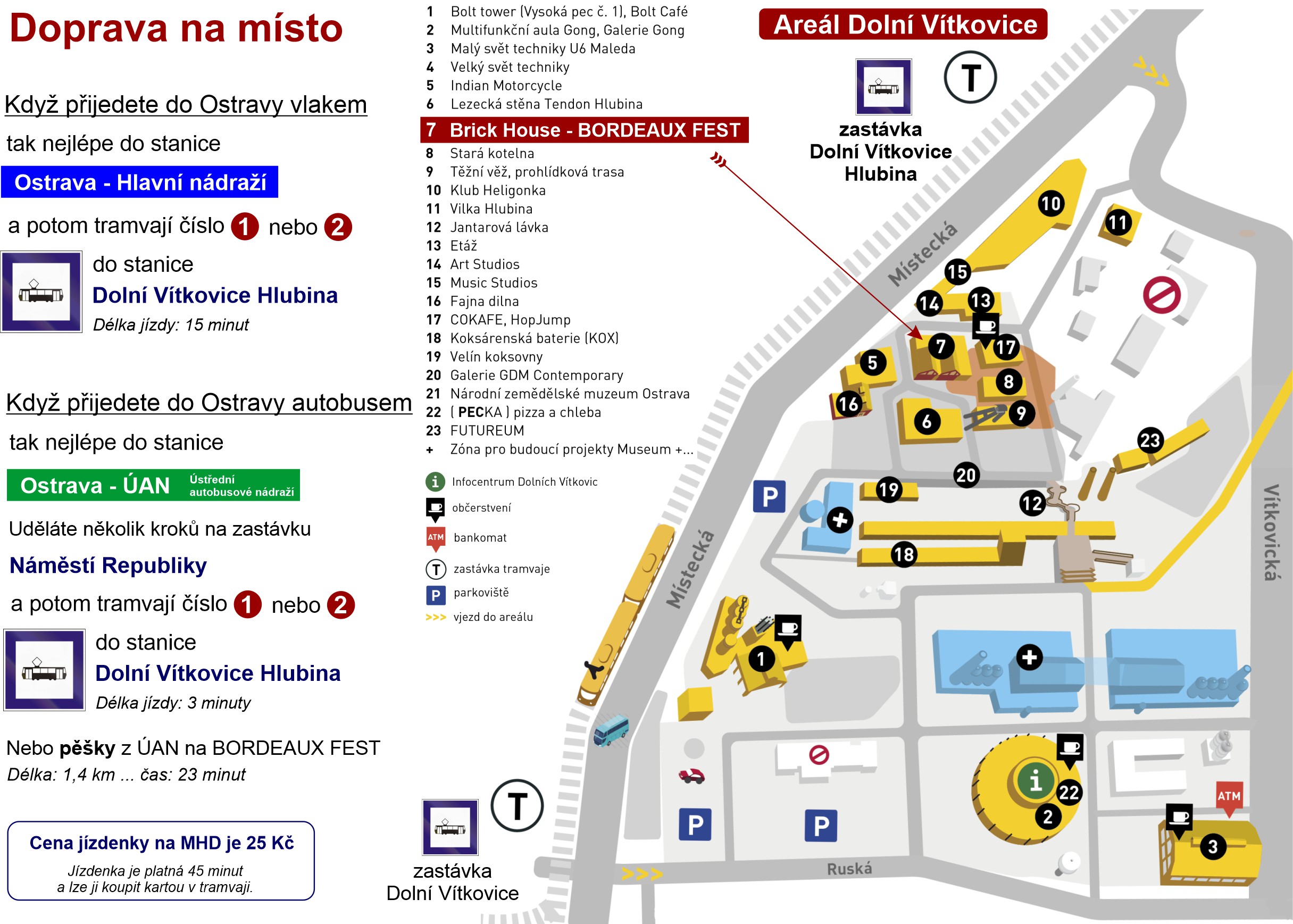 mapa areálu Dolní Vítkovice Ostrava Bordeaux Fest